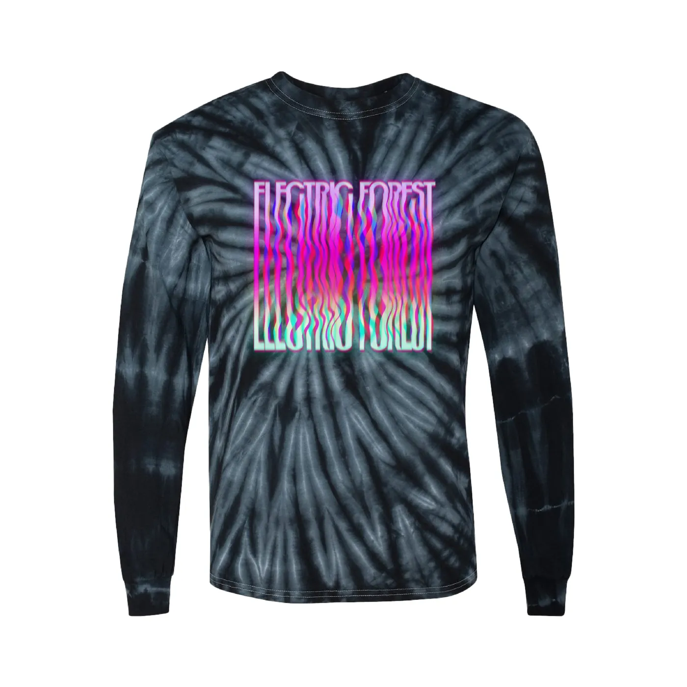 Electric Forest Festival Liquid Neon Tie Dye Long Sleeve Tee