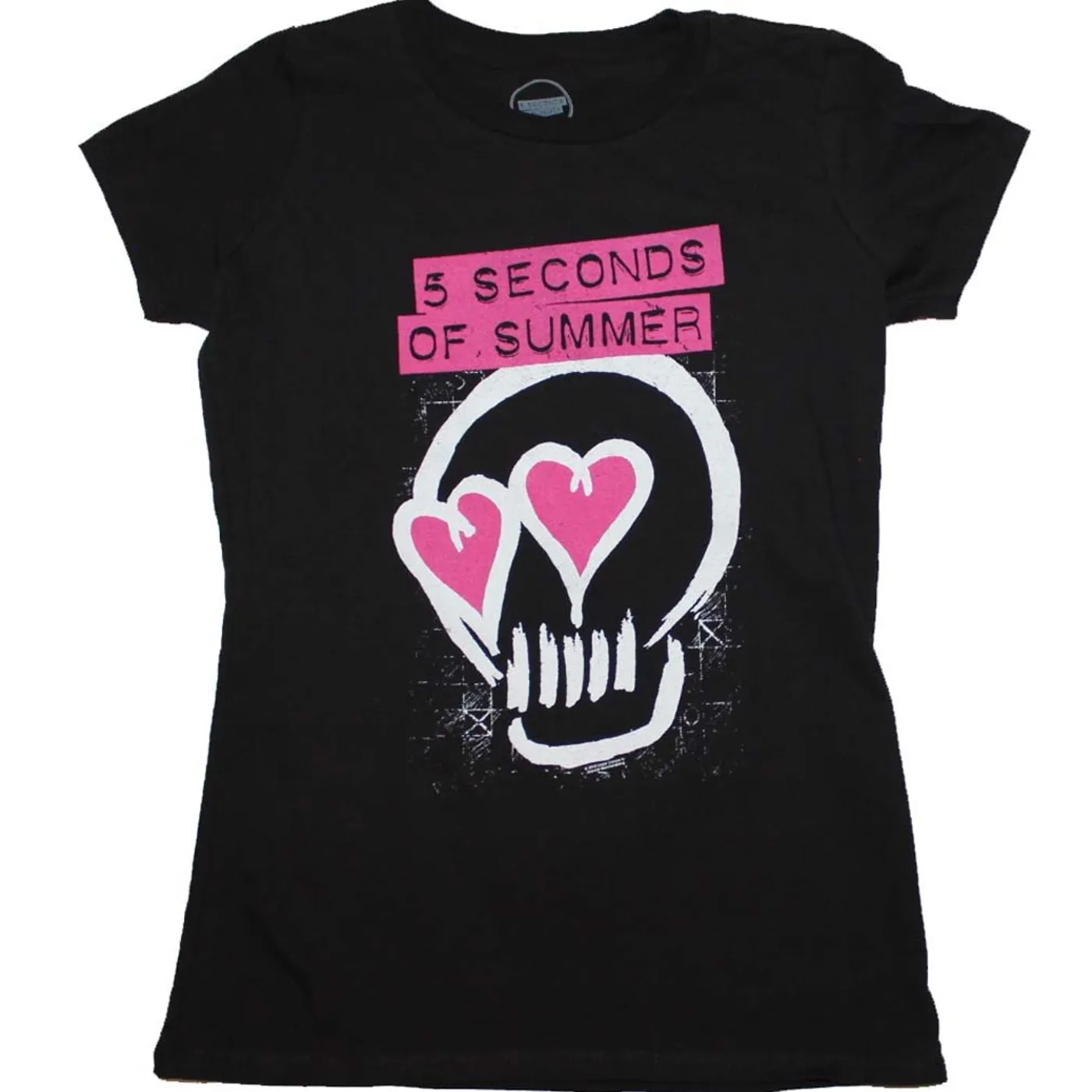 5 Seconds of Summer T Shirt | 5 Seconds of Summer Pink Heartskull Junior's T-Shirt