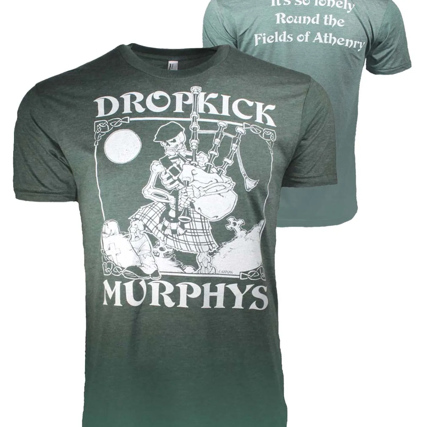Dropkick Murphys T Shirt | Dropkick Murphys Vintage Skeleton Piper T-Shirt
