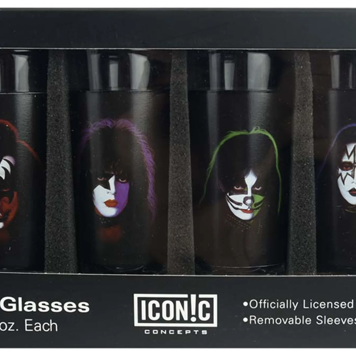 KISS Faces Shot Glass Set (4 Pack)