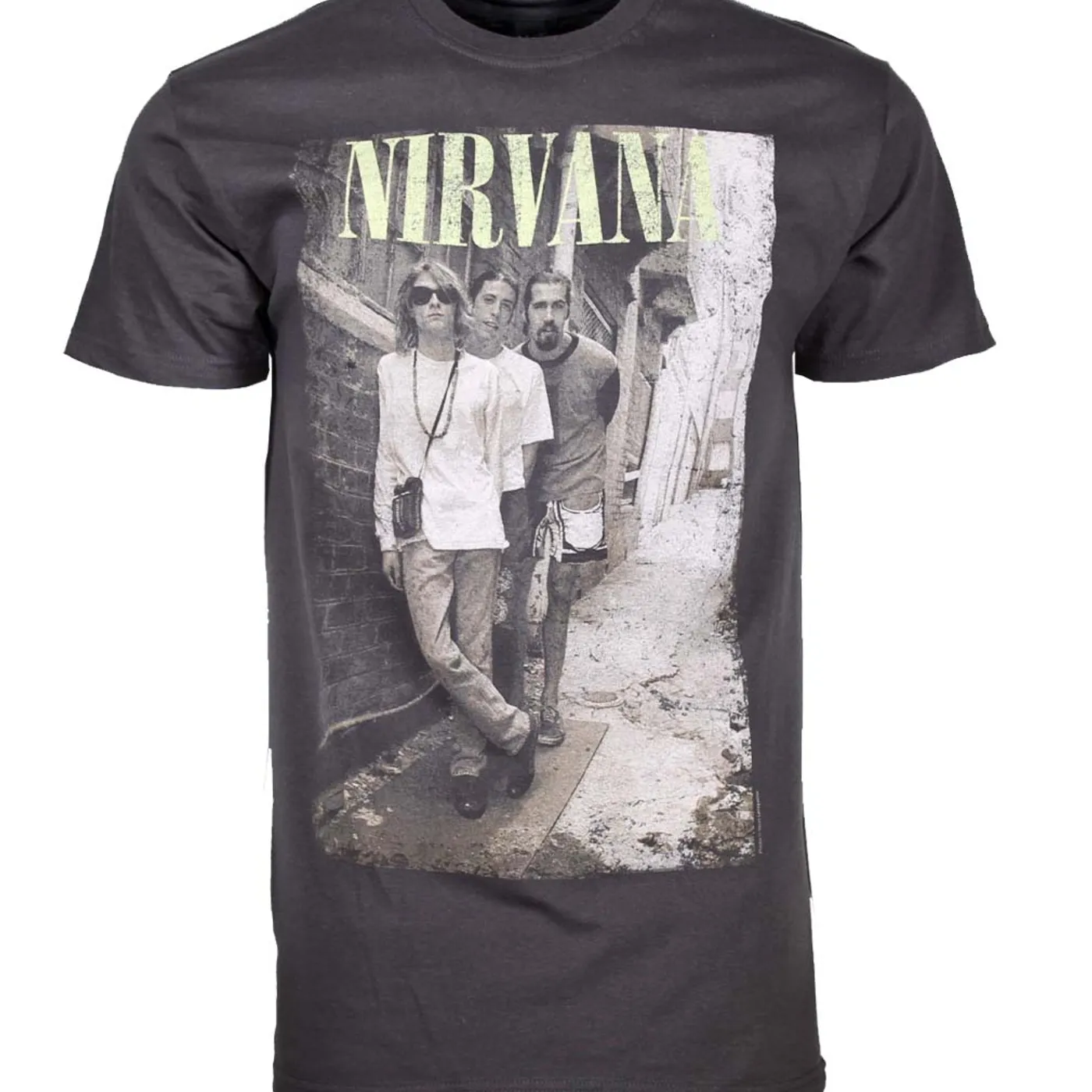 Kurt Cobain Nirvana T Shirt | Nirvana Brick Wall Alley Photo T-Shirt