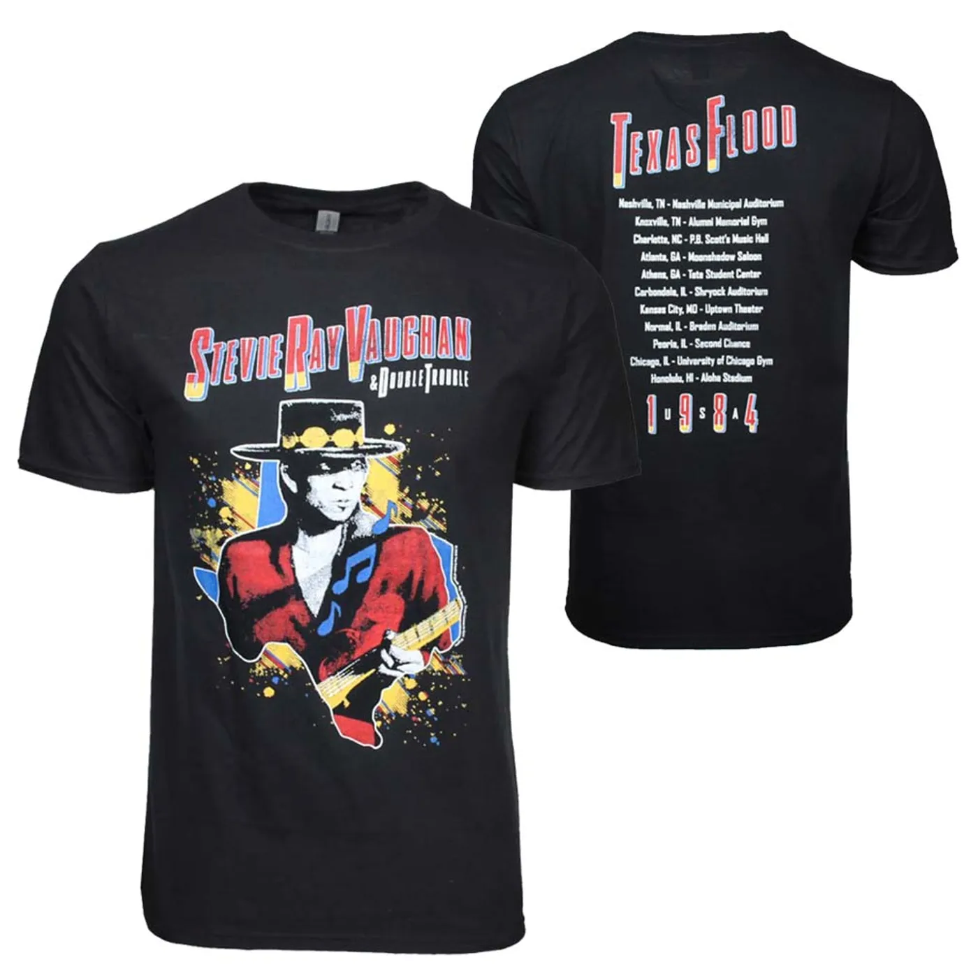Stevie Ray Vaughan T Shirt | Stevie Ray Vaughan 1984 Tour T-Shirt