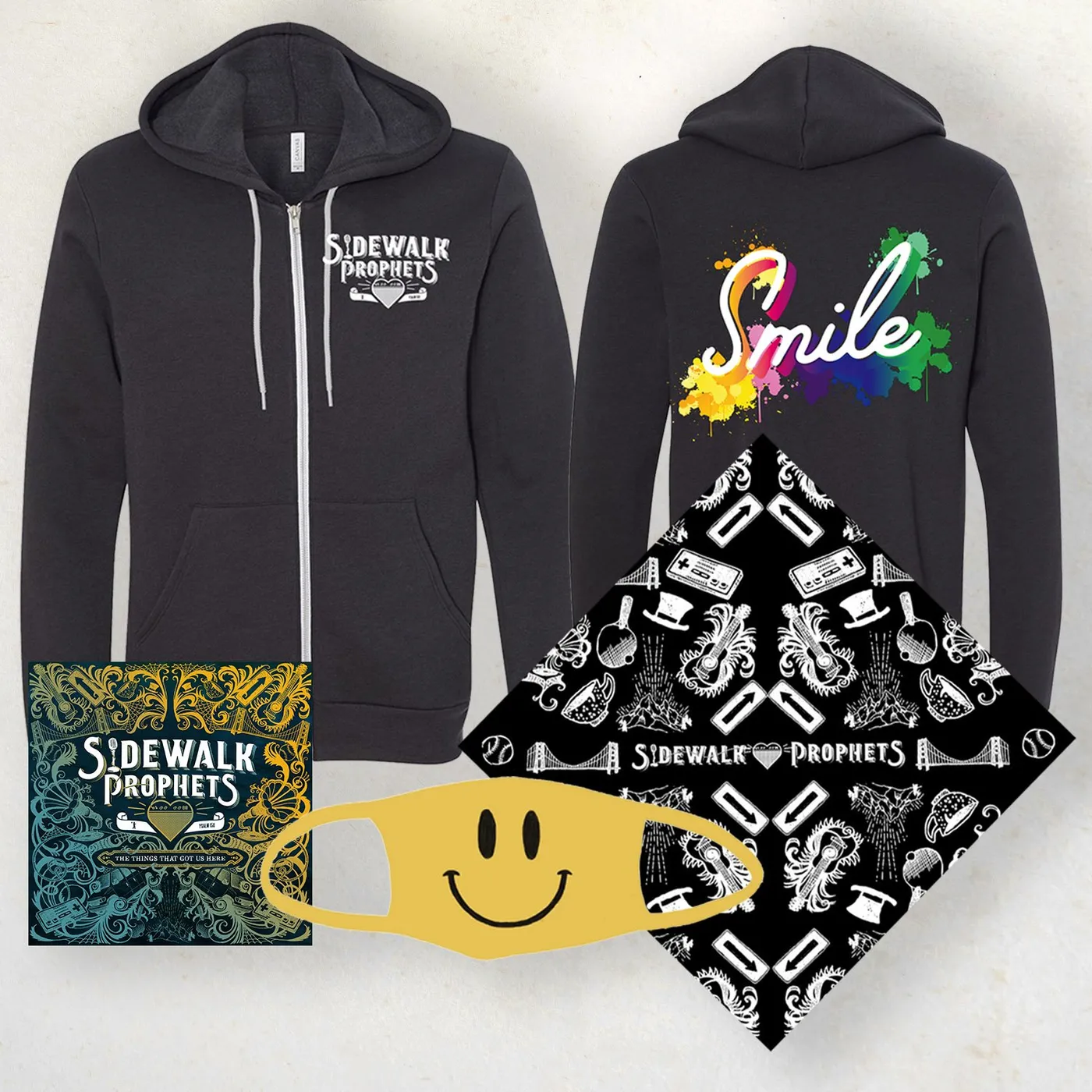 Sidewalk Prophets Smile Zip Up Hoodie Bundle