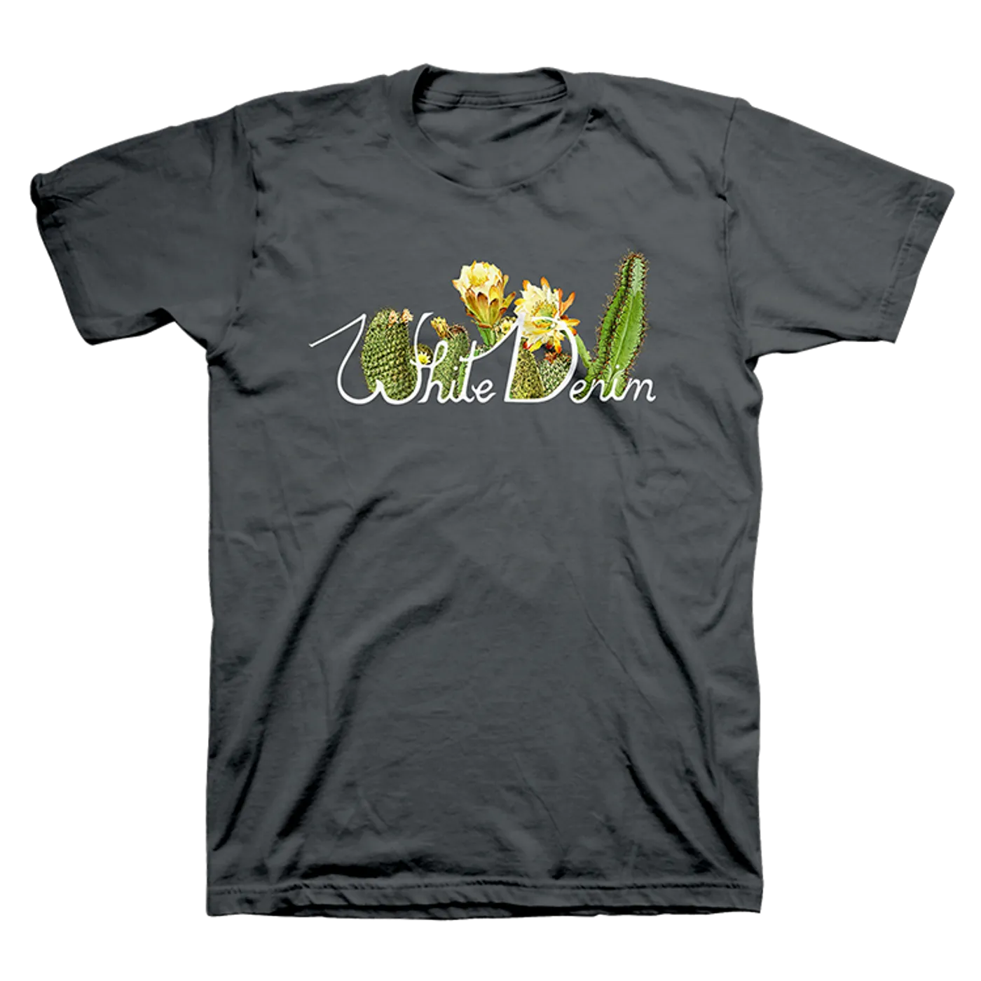 White Denim Cactus Logo Tee