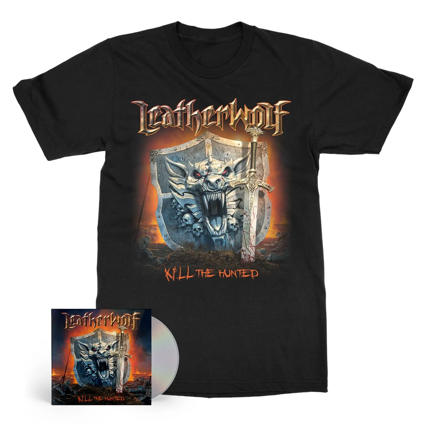 Leatherwolf "Kill The Hunted Tee / CD Bundle" Bundle