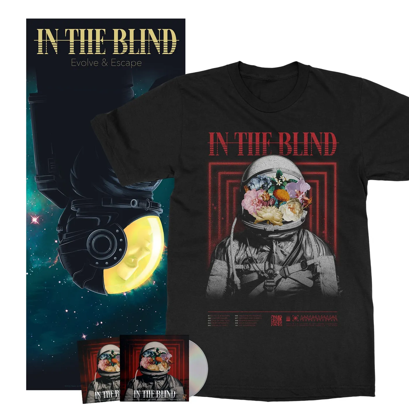 In The Blind "CD/Poster/Sticker/Album Tee Bundle" Bundle