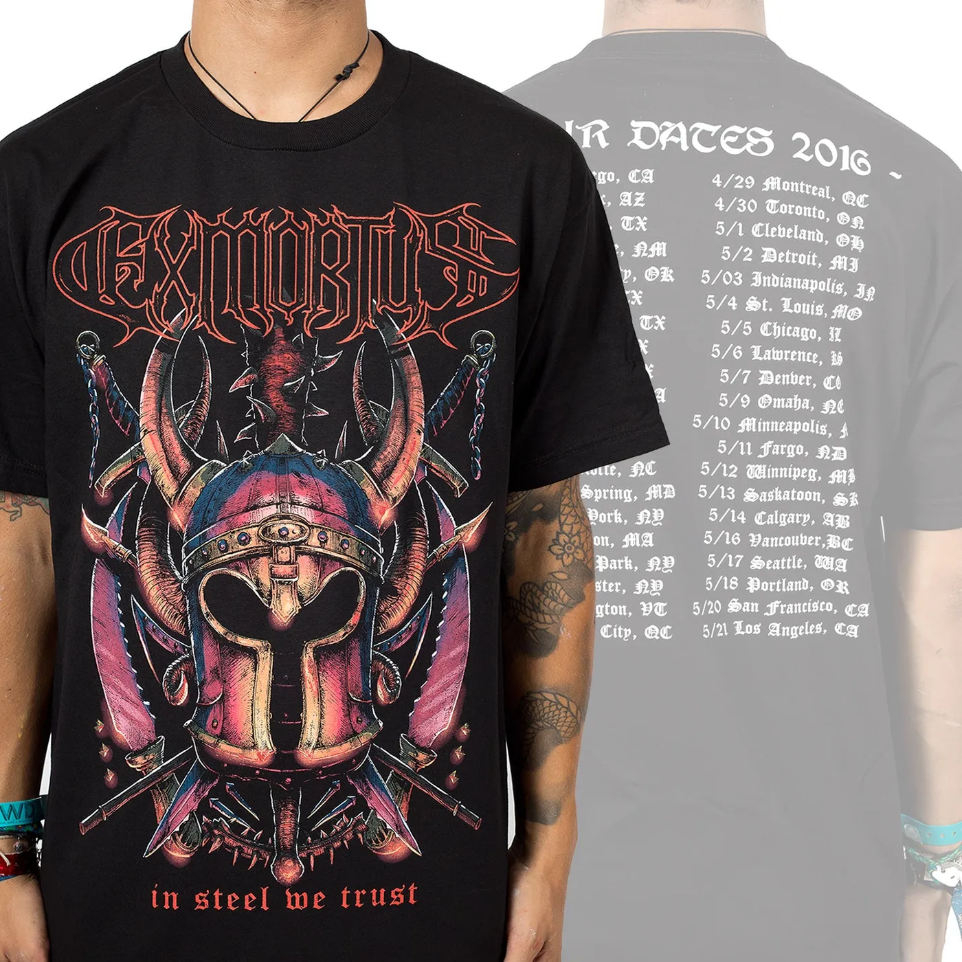 Exmortus "In Steel We Trust - 2016 Tour" T-Shirt
