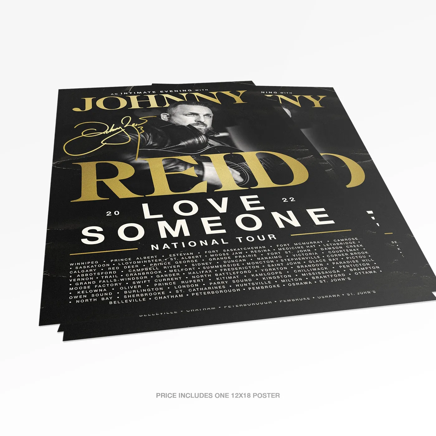 Johnny Reid Love Someone Tour Poster with Gold Foil