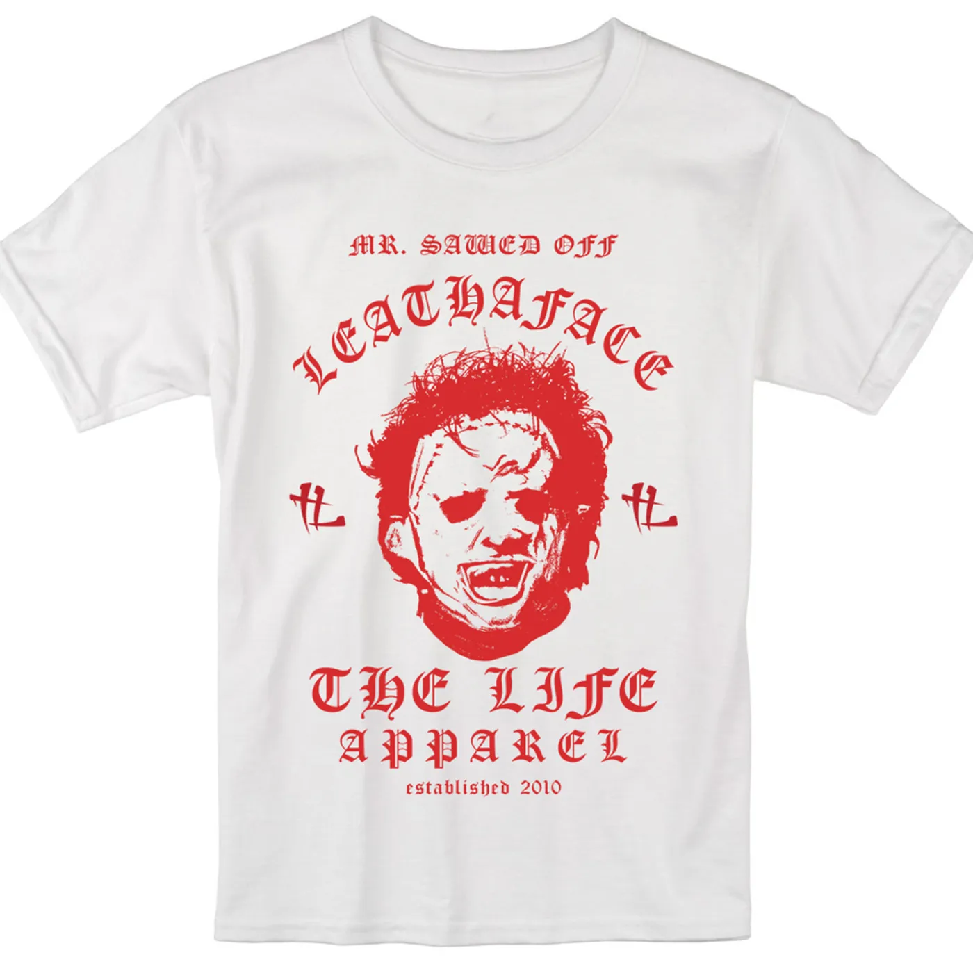 Caine Clearance Leathaface "White" Tee