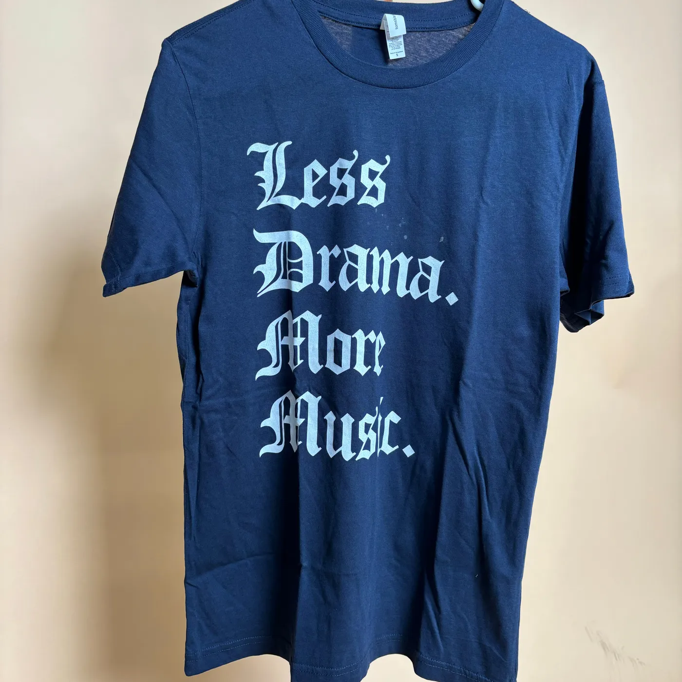 Krayzie Bone CLEARANCE TL " Navy" Old English Less Drama More Music tee