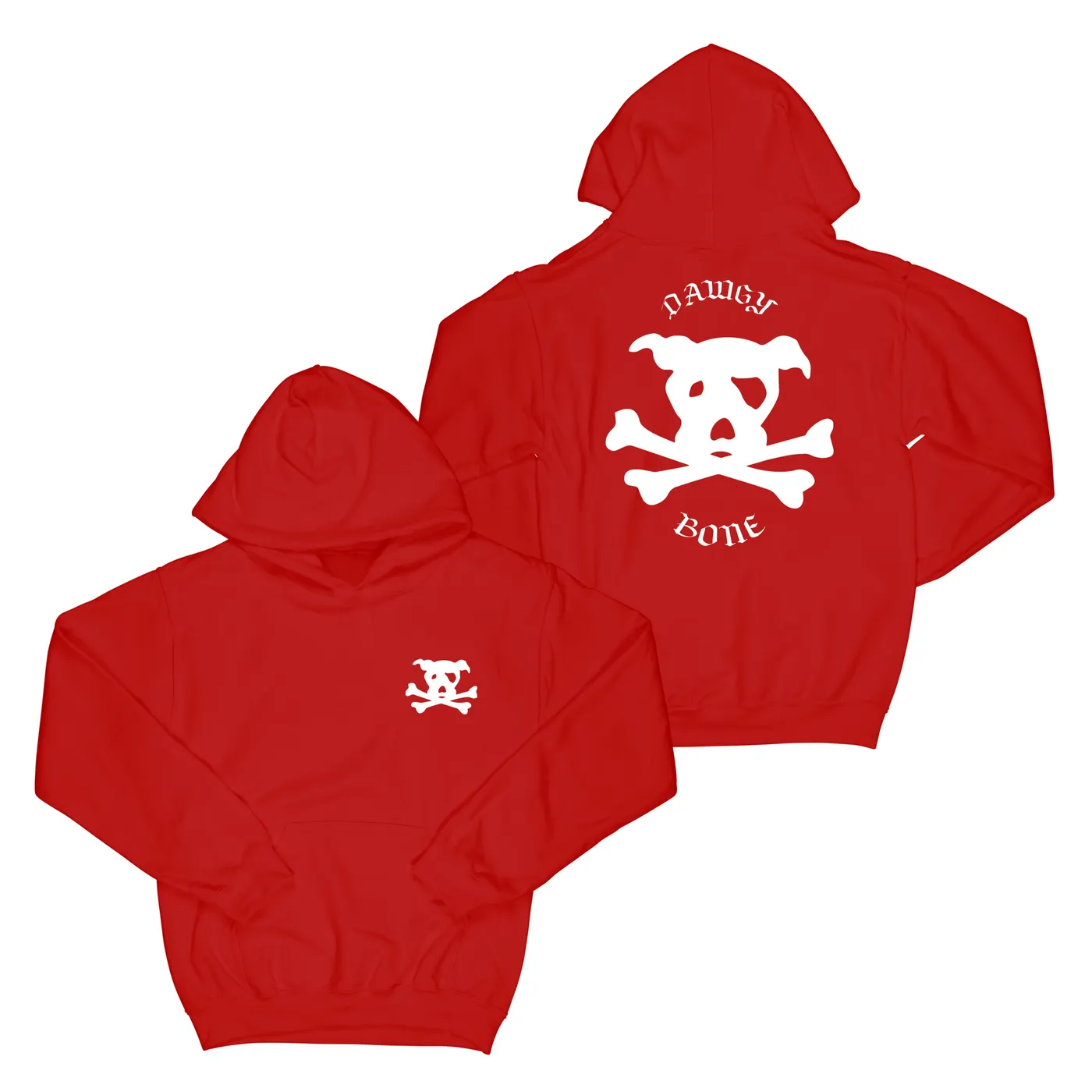 Rucci Dawgy Bone "Front / Back" Red Hoodie