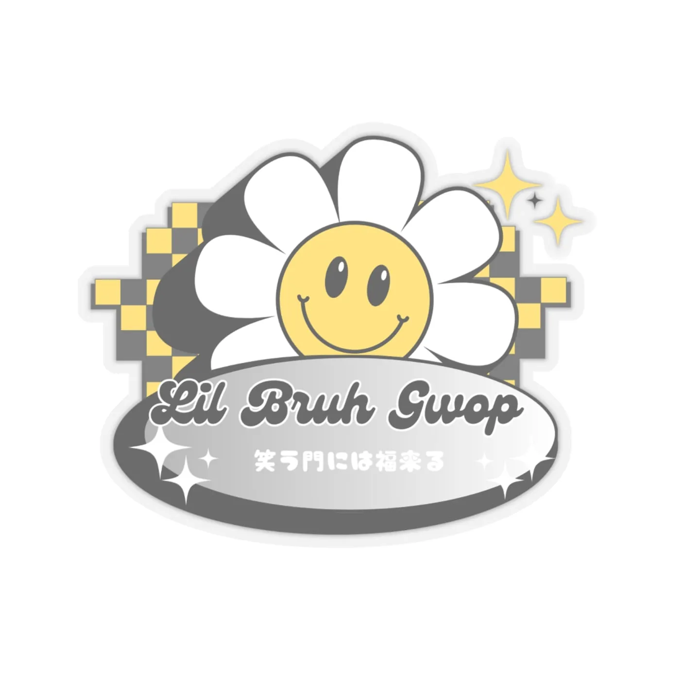 Lil Bruh Gwop SMILE FLOWER STICKER - YELLOW