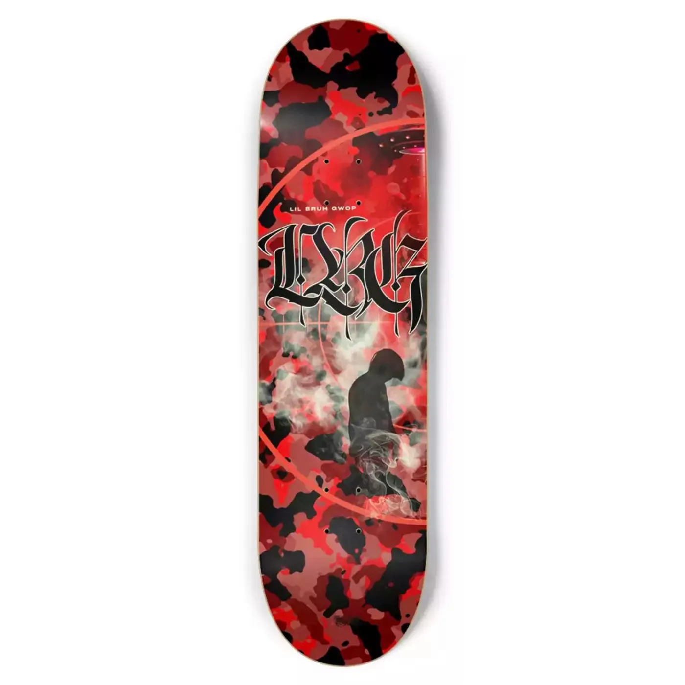 Lil Bruh Gwop UFO CROSSHAIR CAMO SKATEBOARD 8.75”