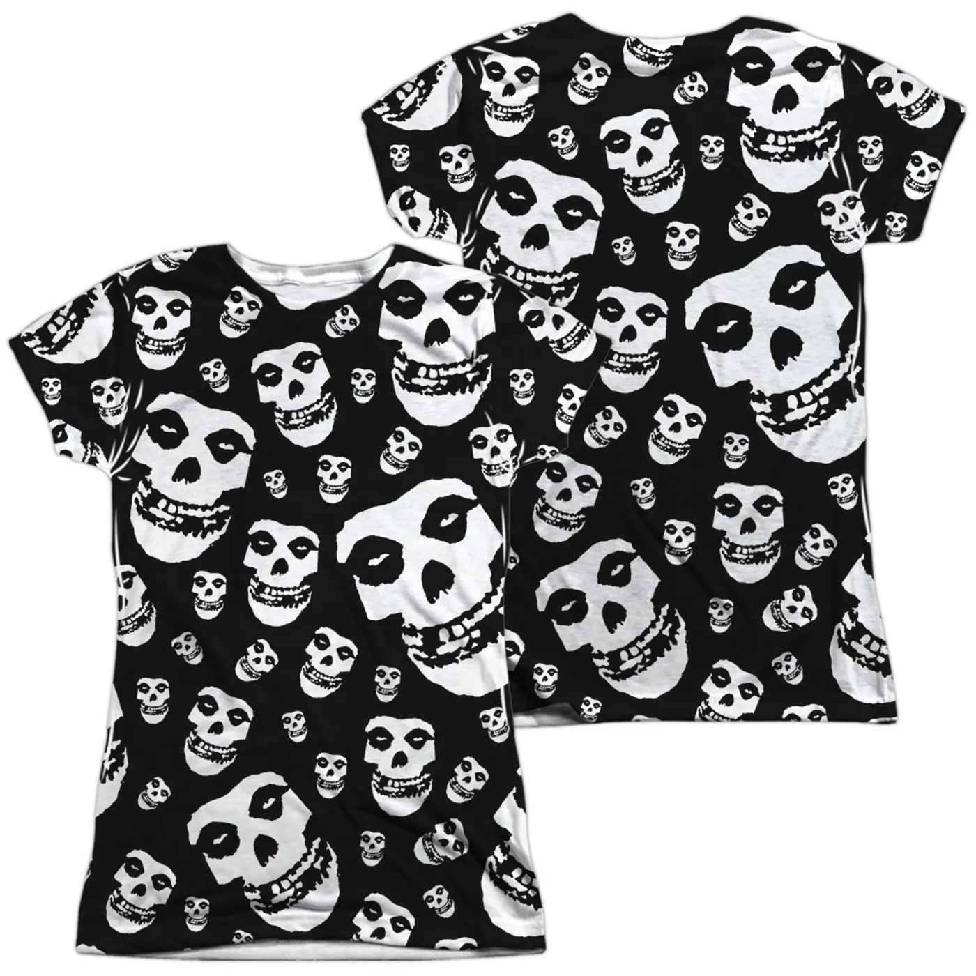 Misfits Junior's T Shirt | FIENDS ALL OVER (FRONT/BACK PRINT) Sublimated Tee