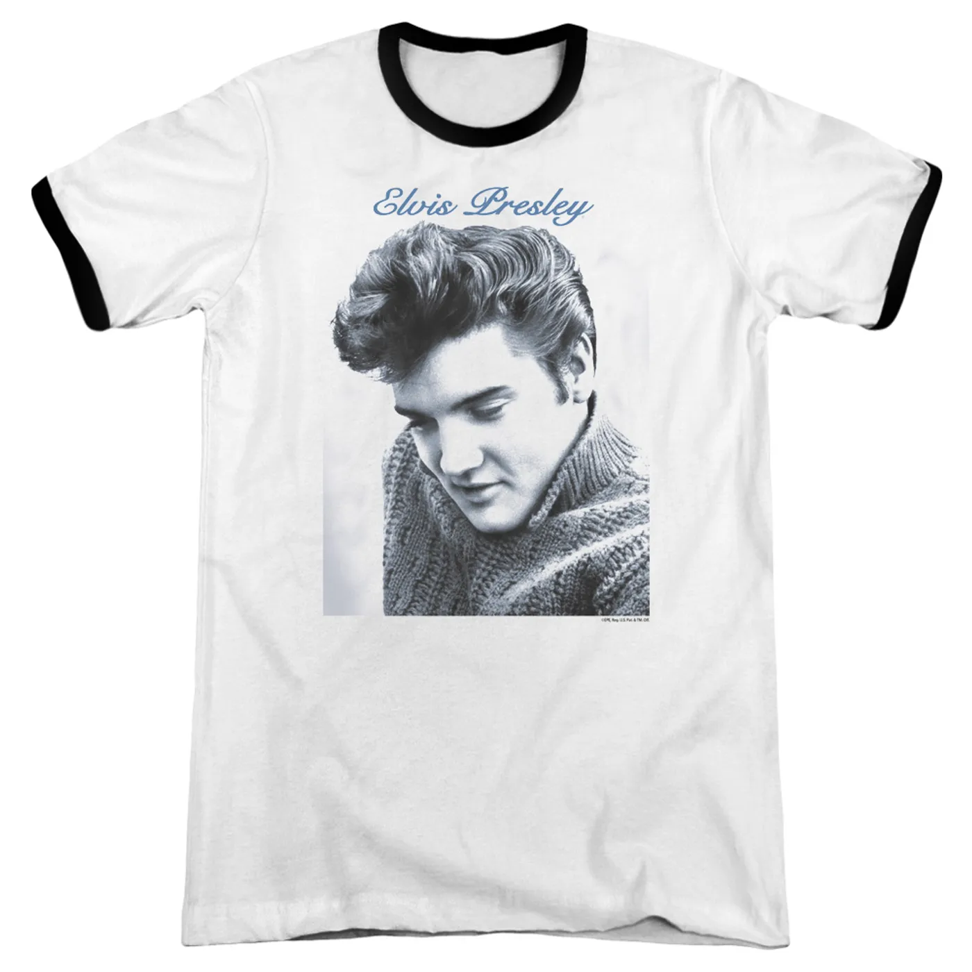 Elvis Presley Shirt | SCRIPT SWEATER Premium Ringer Tee