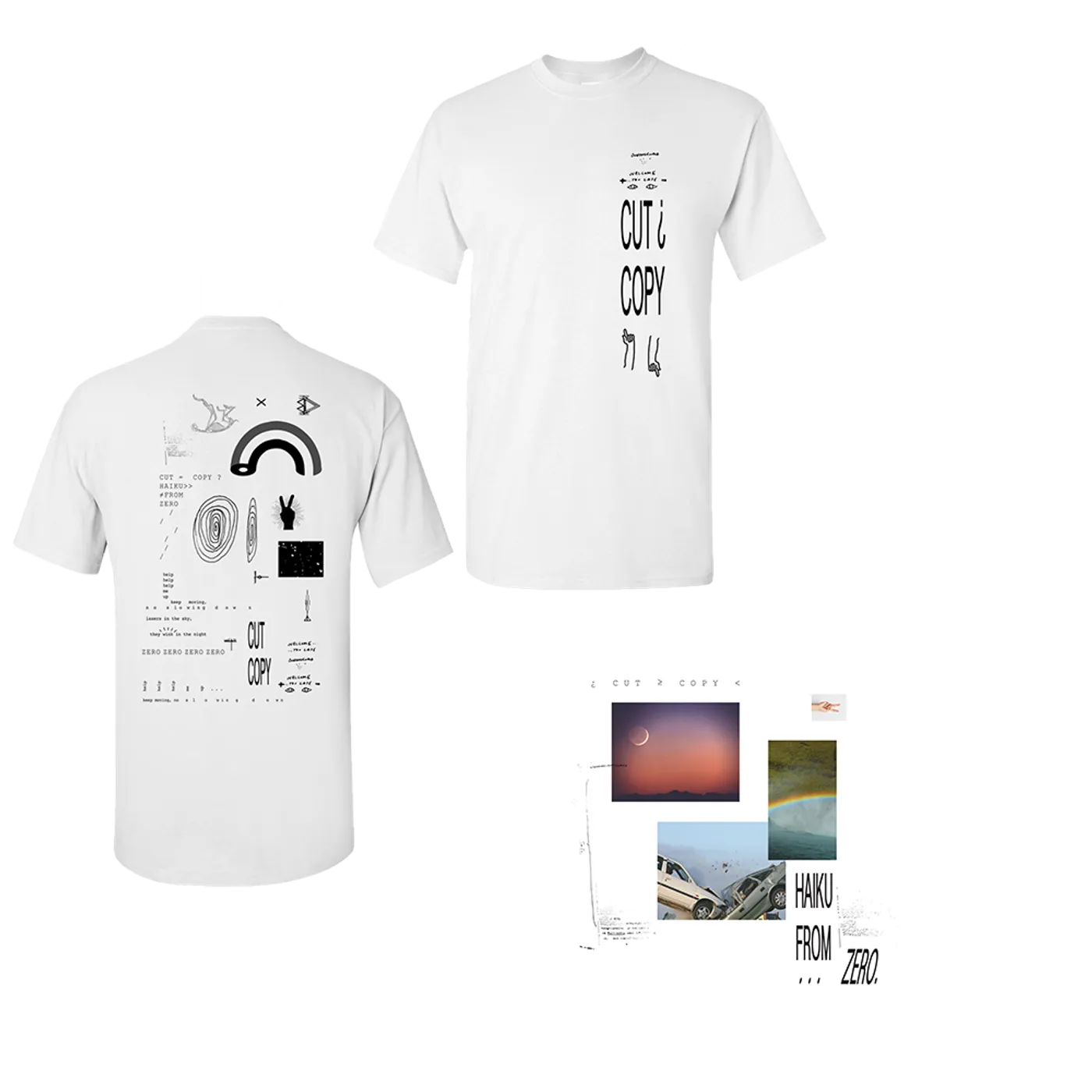 Cut Copy Haiku From Zero Album + White T-Shirt