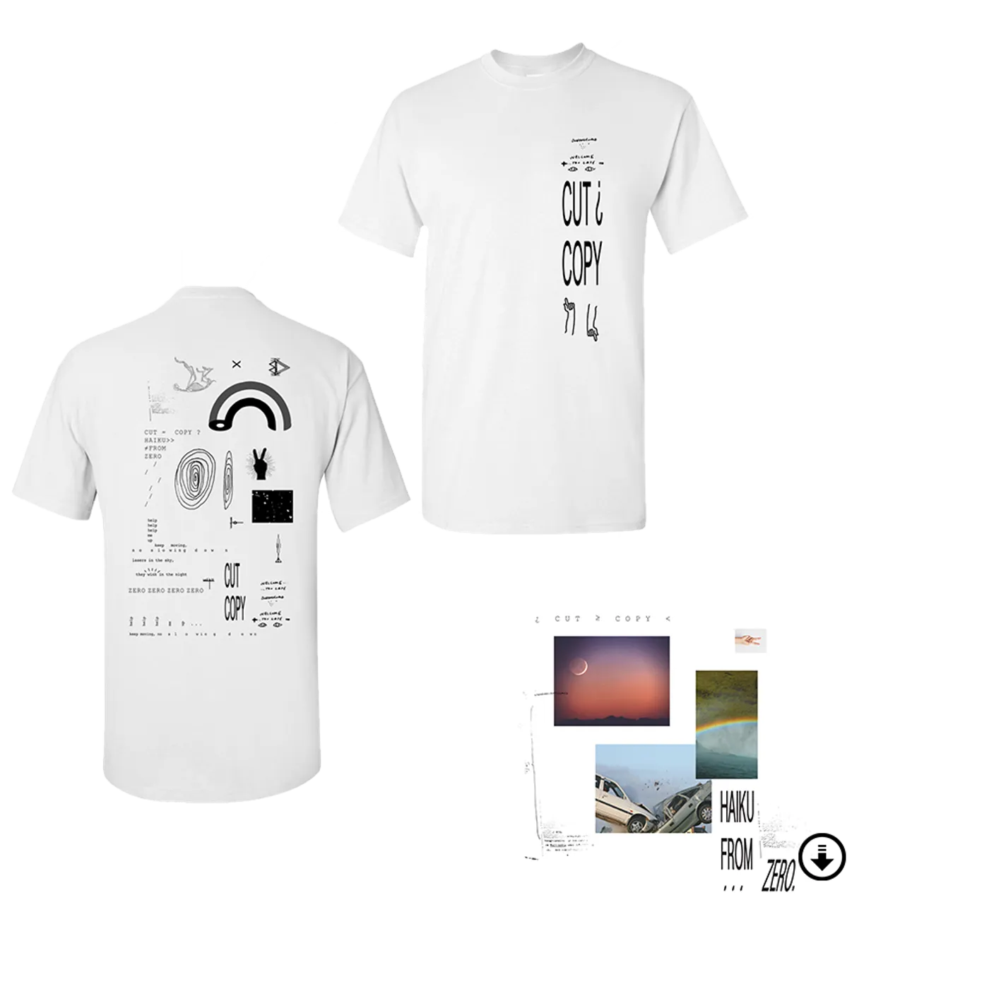 Cut Copy Haiku From Zero Digital Album + White T-Shirt