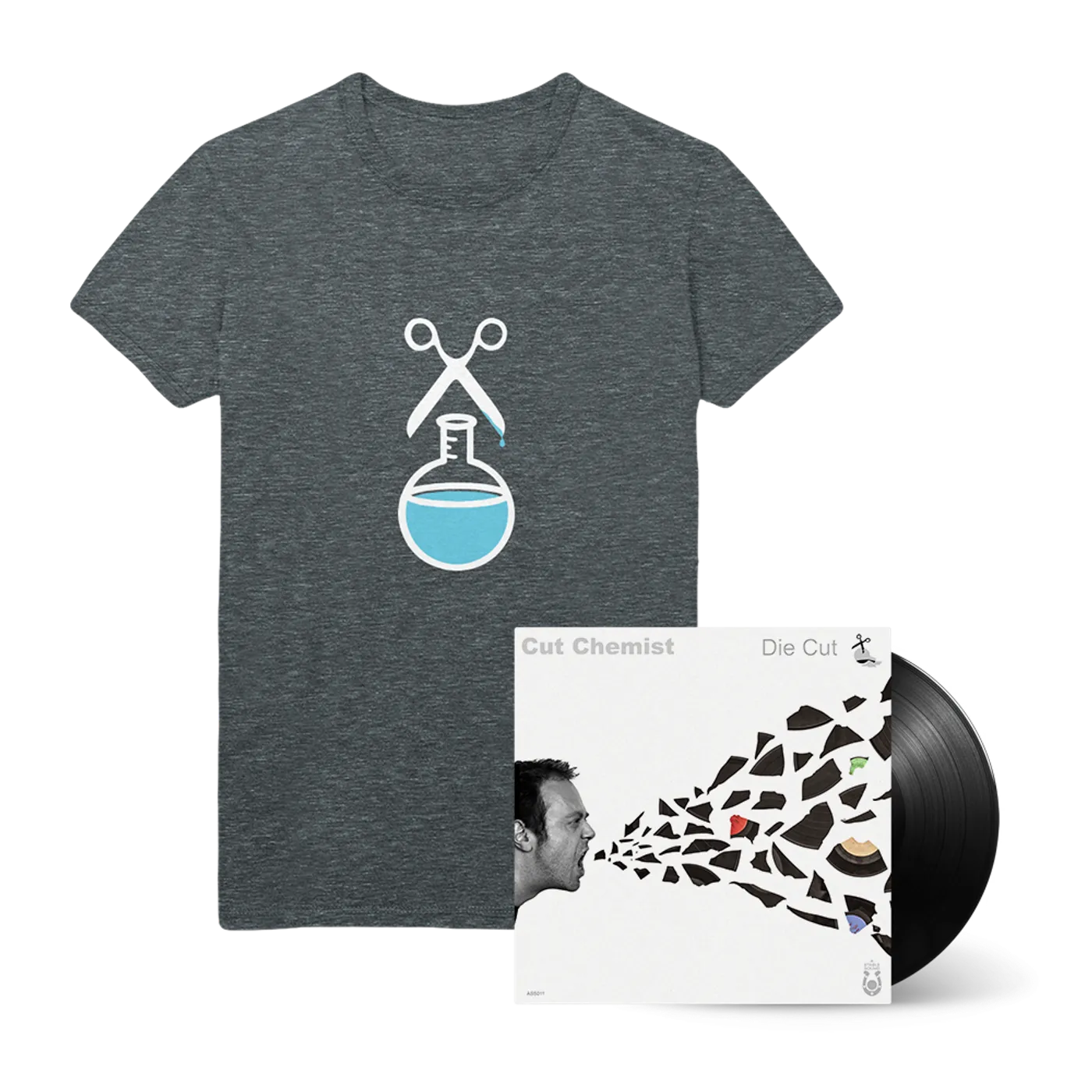 Cut Chemist Logo T-Shirt + Die Cut LP Bundle