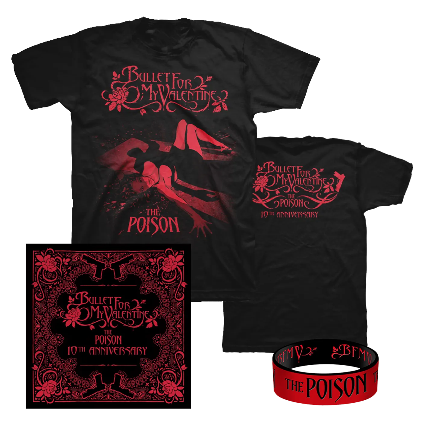 Bullet For My Valentine The Poison 10th Anniversary T-Shirt Bundle