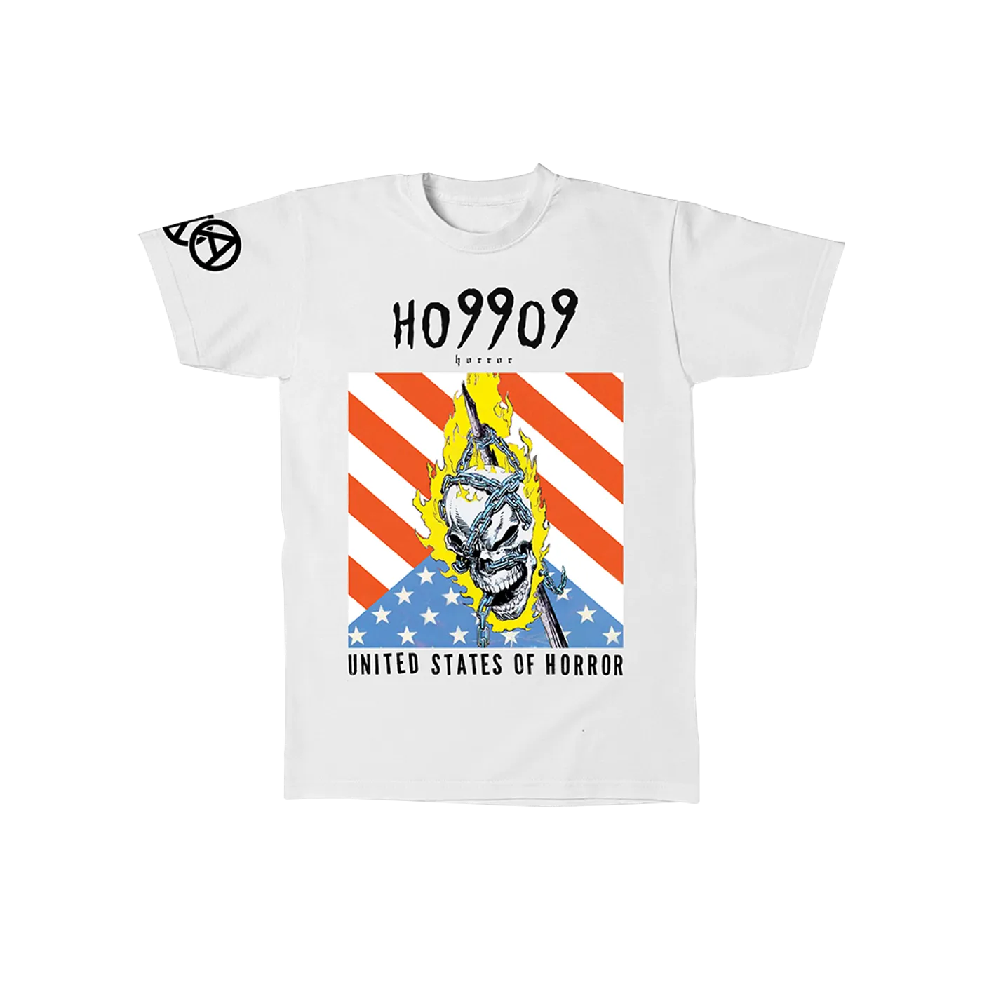 Ho99o9 AMERICAN SKULL WHITE T-SHIRT