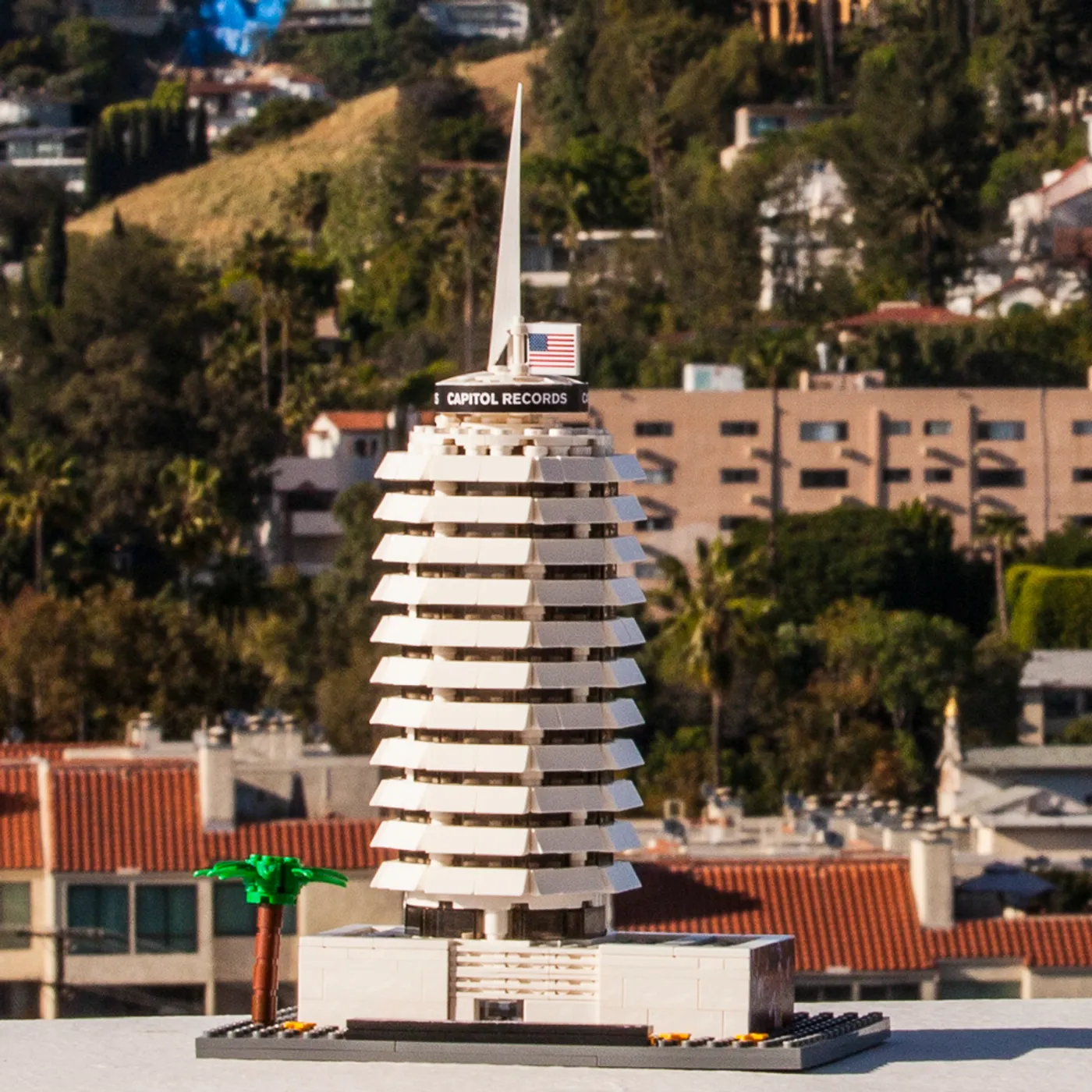 Capitol Records Tower Building Set Made with LEGO® Bricks