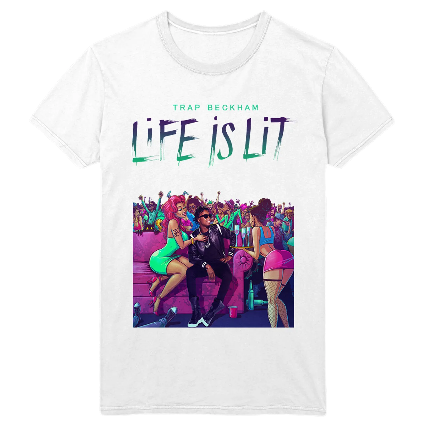 Trap Beckham Life Is Lit White T-Shirt (Mens)