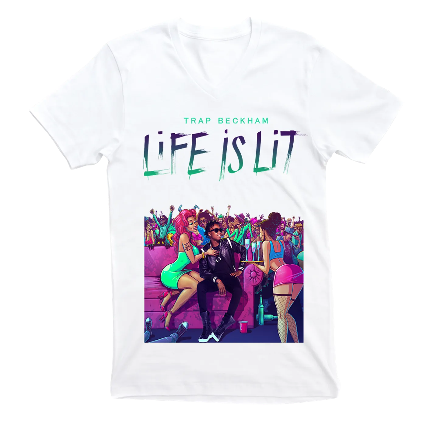Trap Beckham Life Is Lit White T-Shirt (Mens)