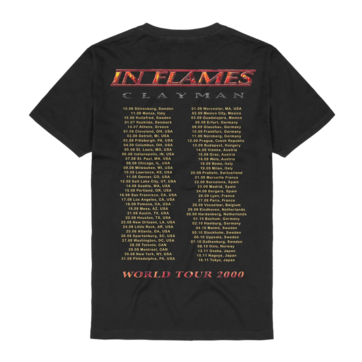 In Flames Clayman World Tour 2000 T-Shirt