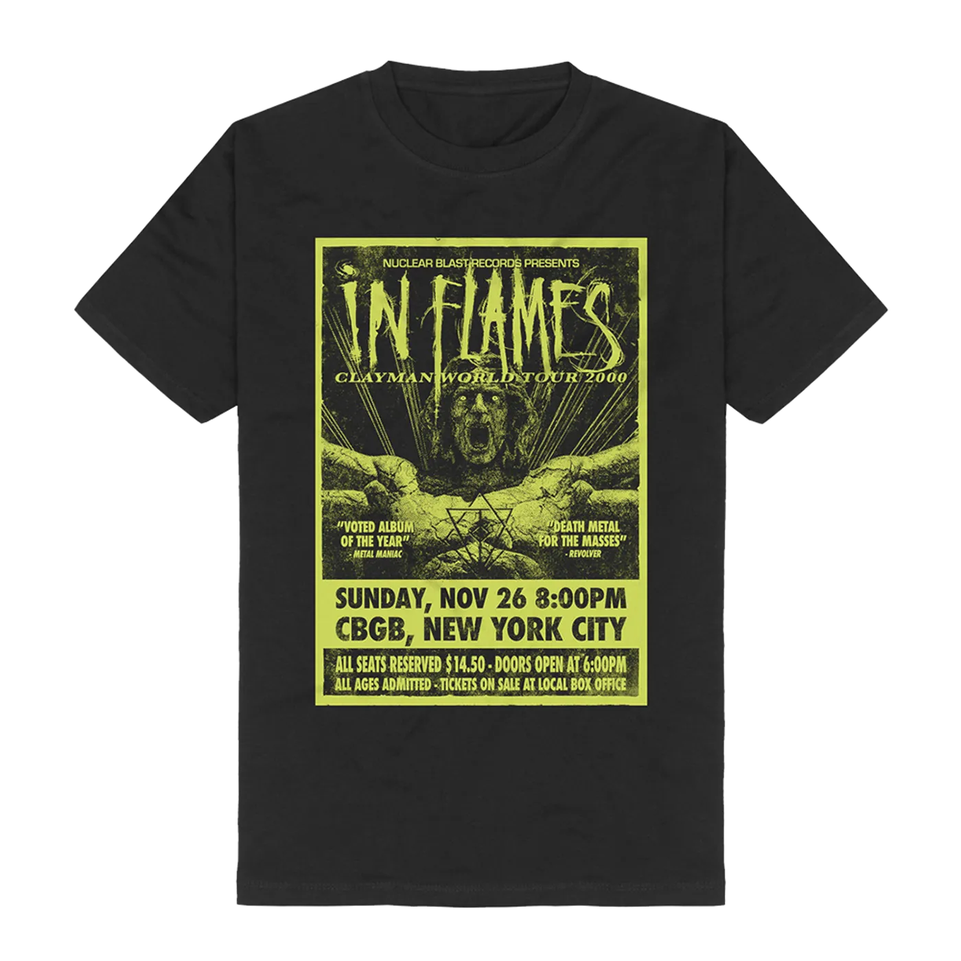 In Flames Clayman Tour Poster 2000 T-Shirt
