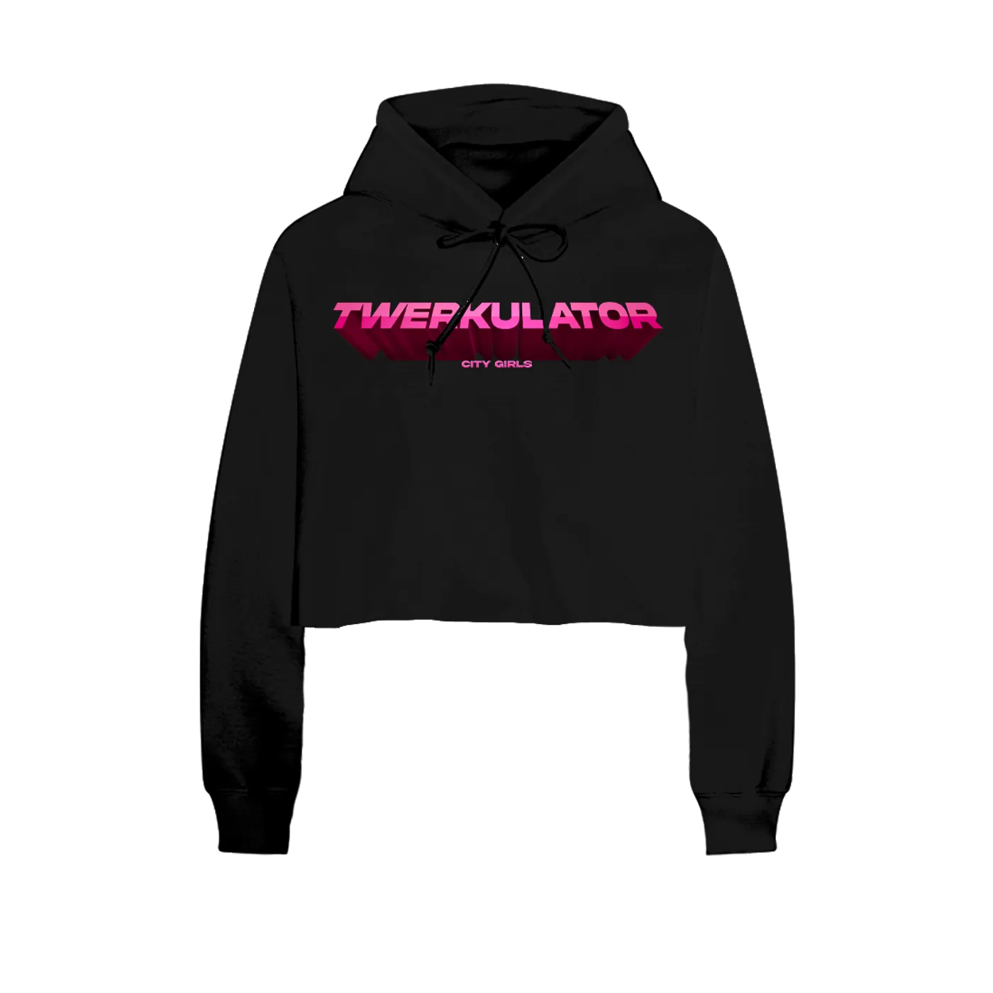 City Girls TWERKULATOR CROPPED BLACK HOODIE