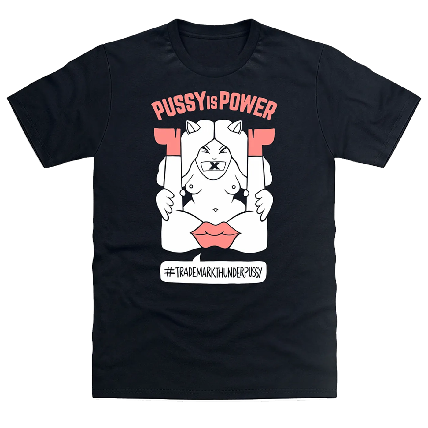 Thunderpussy Pussy is Power Black + Pink T-Shirt