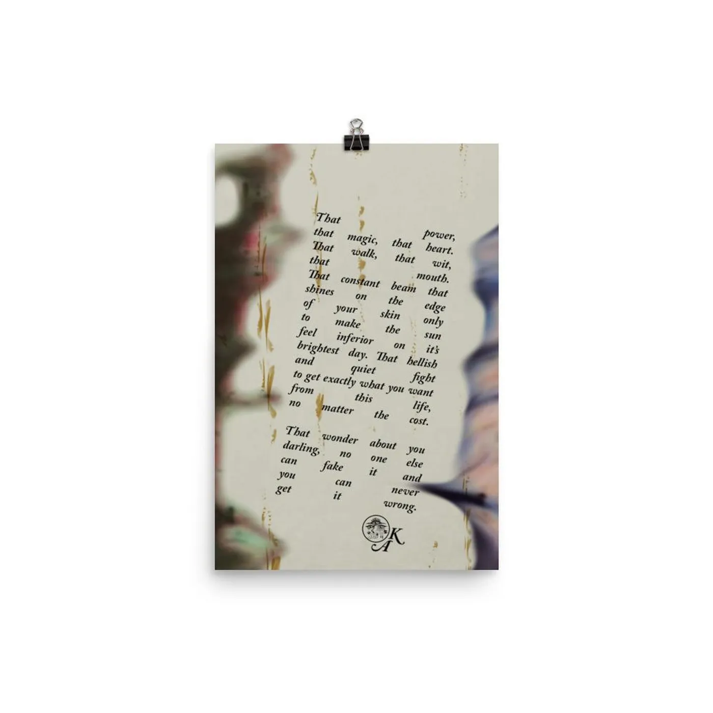 Kassi Ashton “That Wonder” Poem Poster