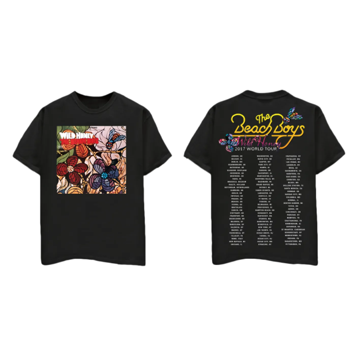 The Beach Boys Wild Honey Black Tour T-Shirt