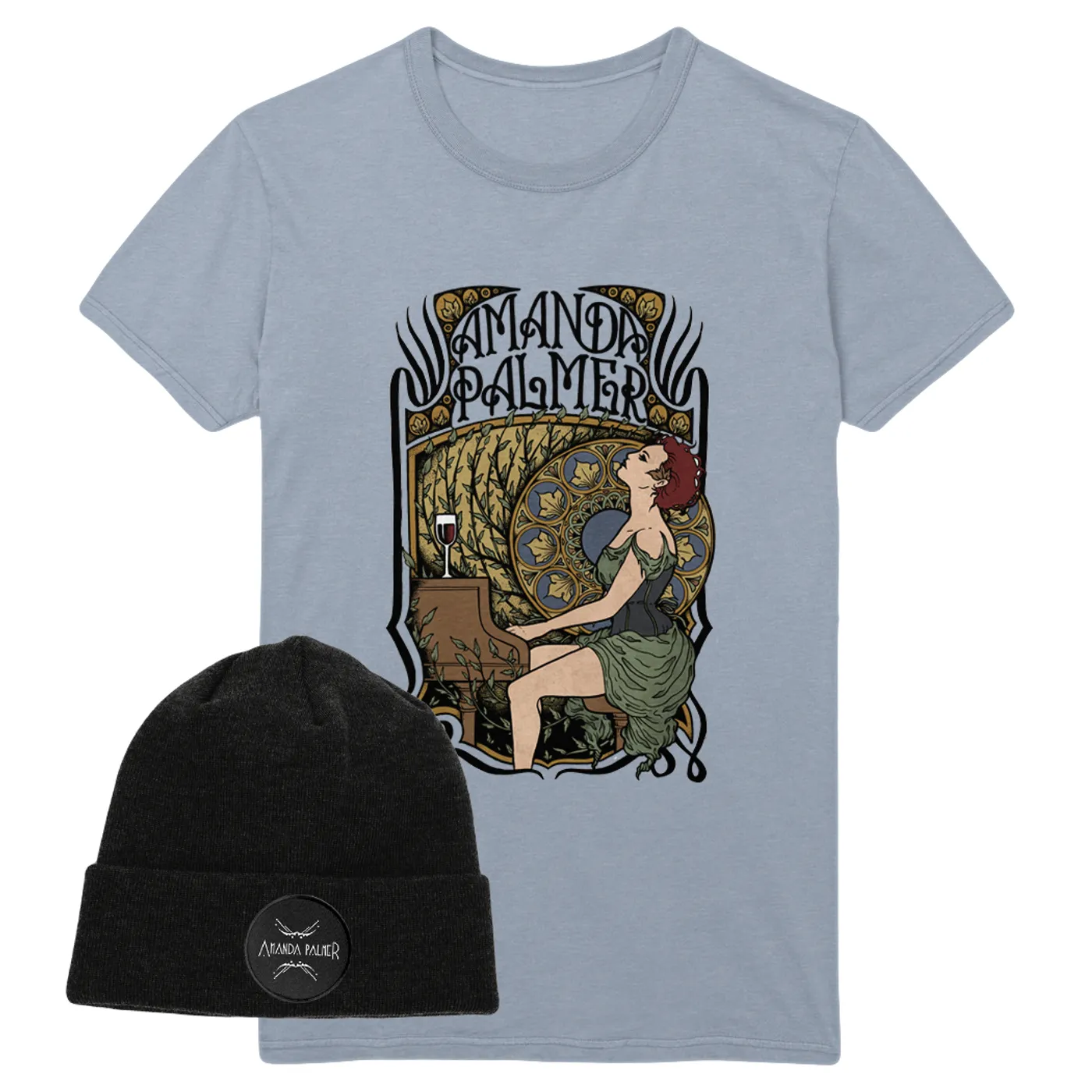 Amanda Palmer AFP Art Nouveau Tee + Beanie Bundle