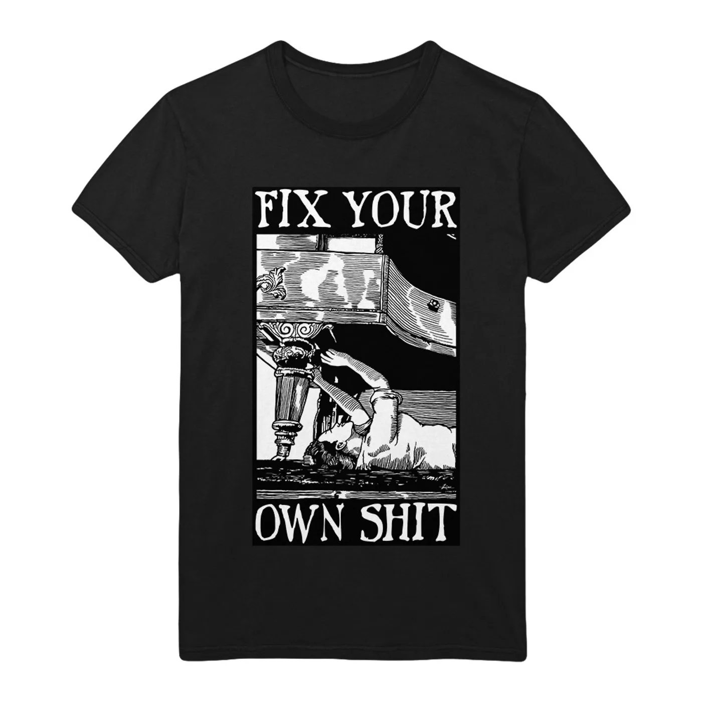 Amanda Palmer Fix Your Own Shit Unisex EXPLICIT Tee (in Black)