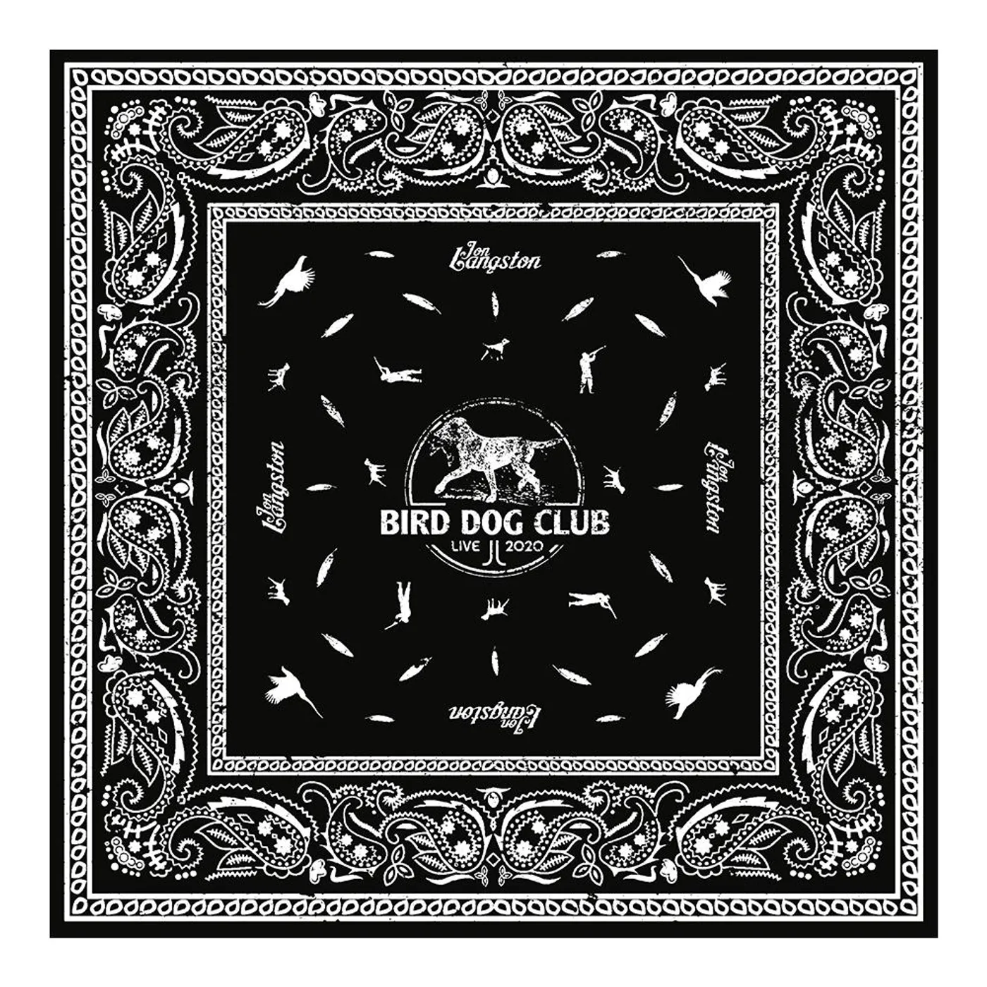 Jon Langston Bird Dog Club 2020 Anniversary Party Black Bandana