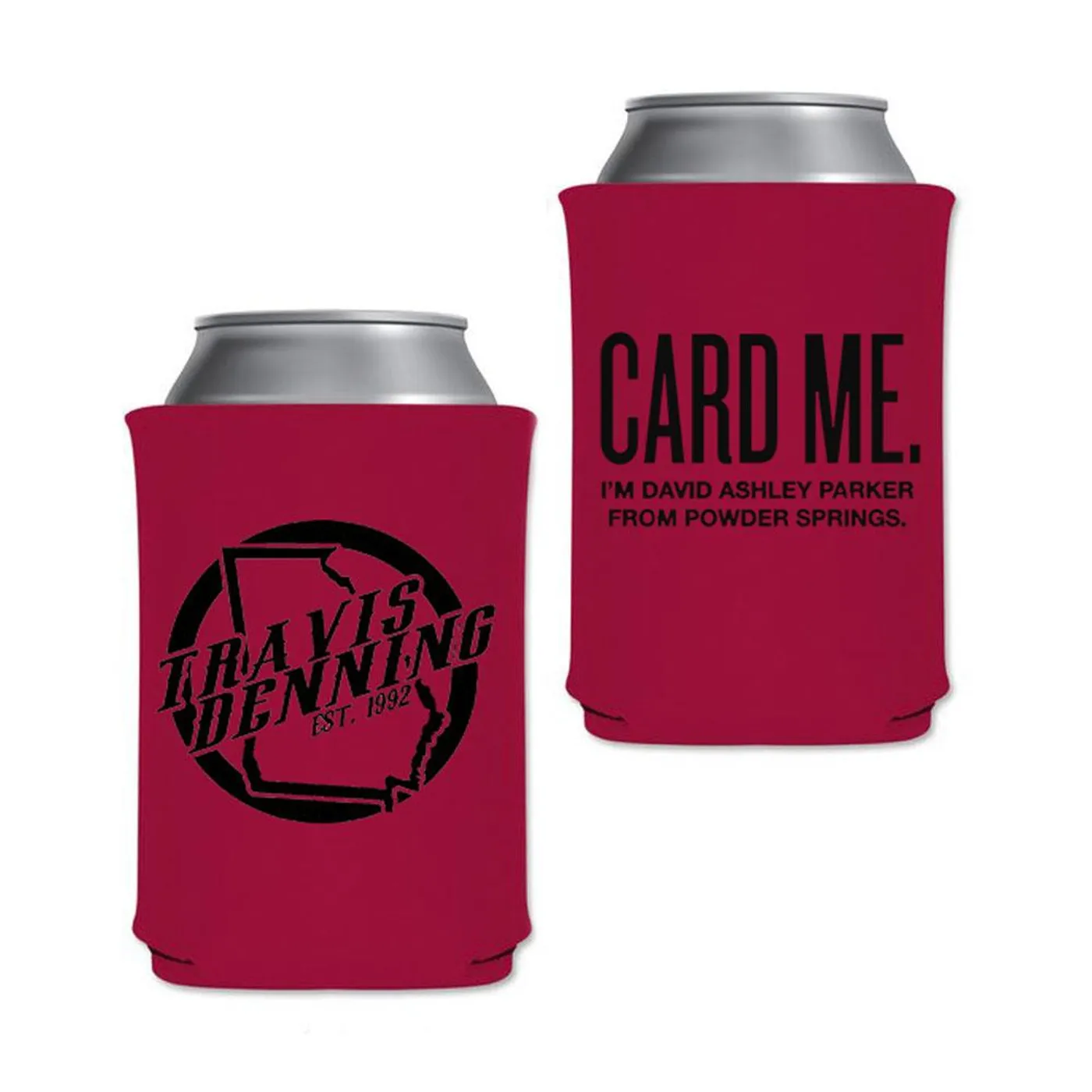 Travis Denning David Ashley Parker Card Me Red Can Insulator