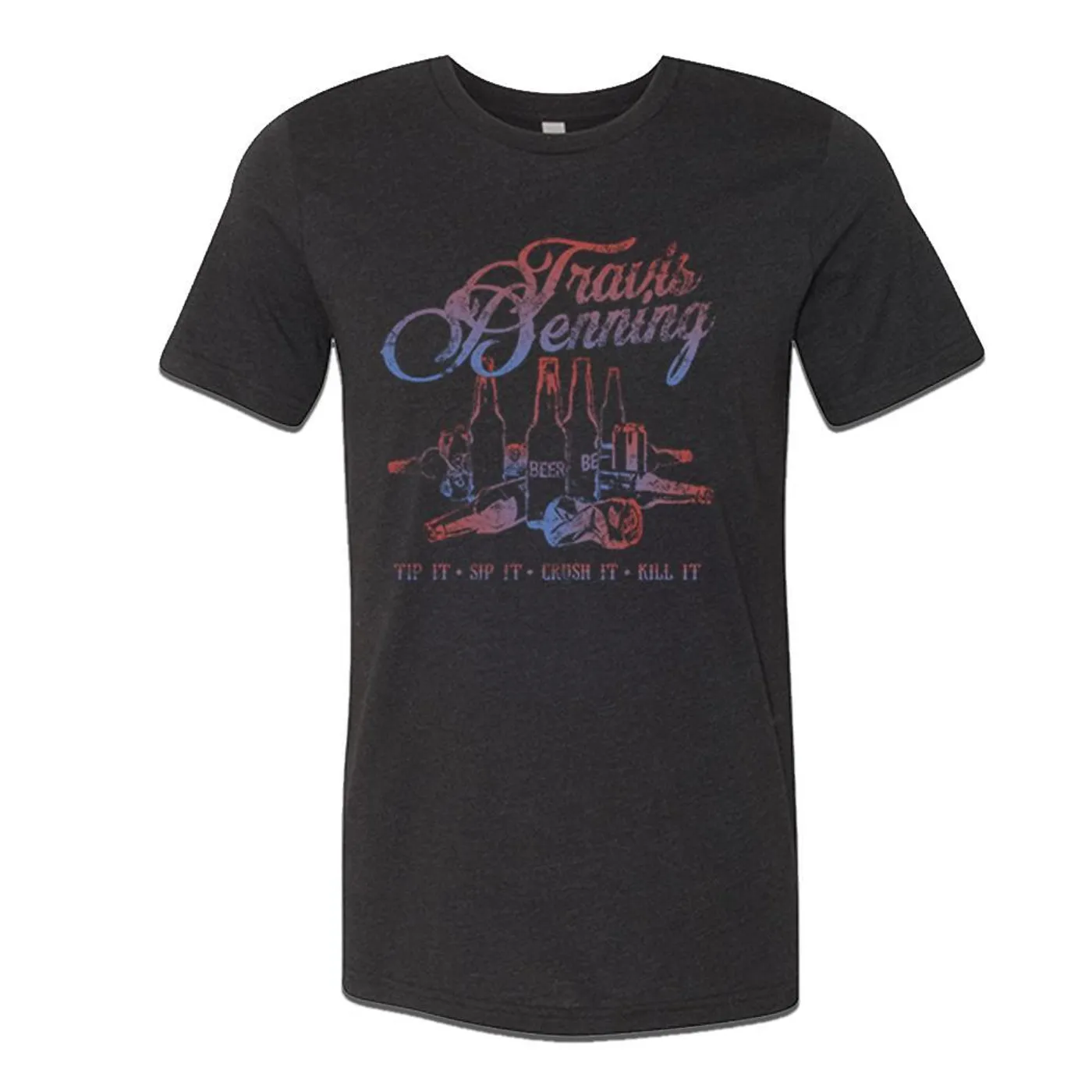 Travis Denning Tip It. Sip It. Crush It. Black T-Shirt