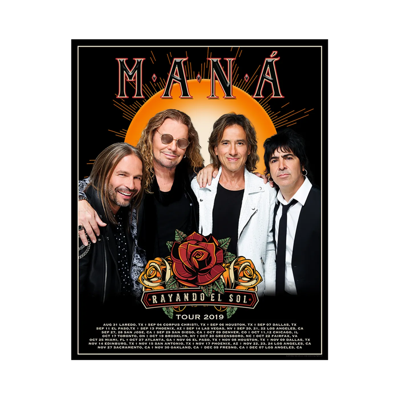 MANÁ  Rayando El Sol Tour Poster