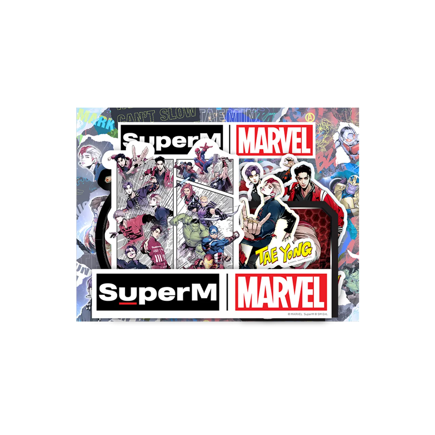 SuperM X MARVEL Luggage Sticker Set