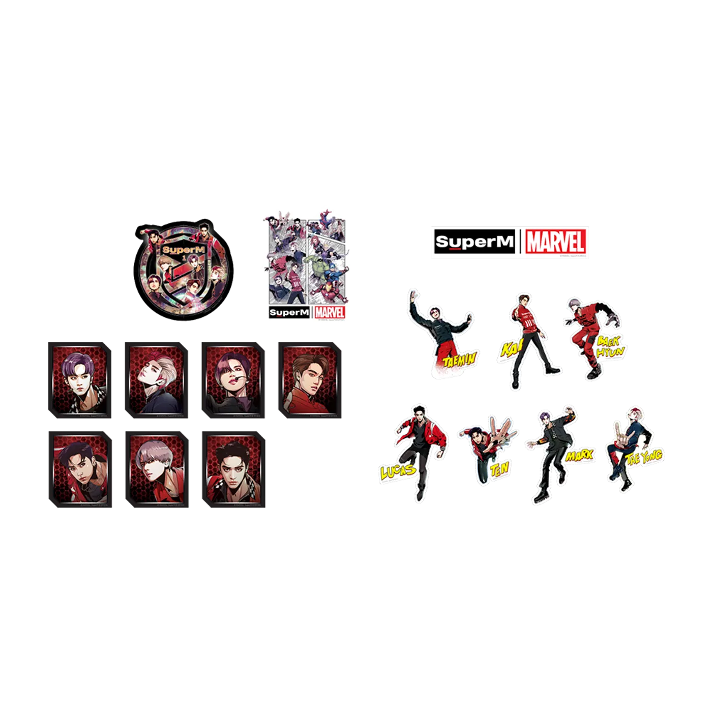 SuperM X MARVEL Luggage Sticker Set