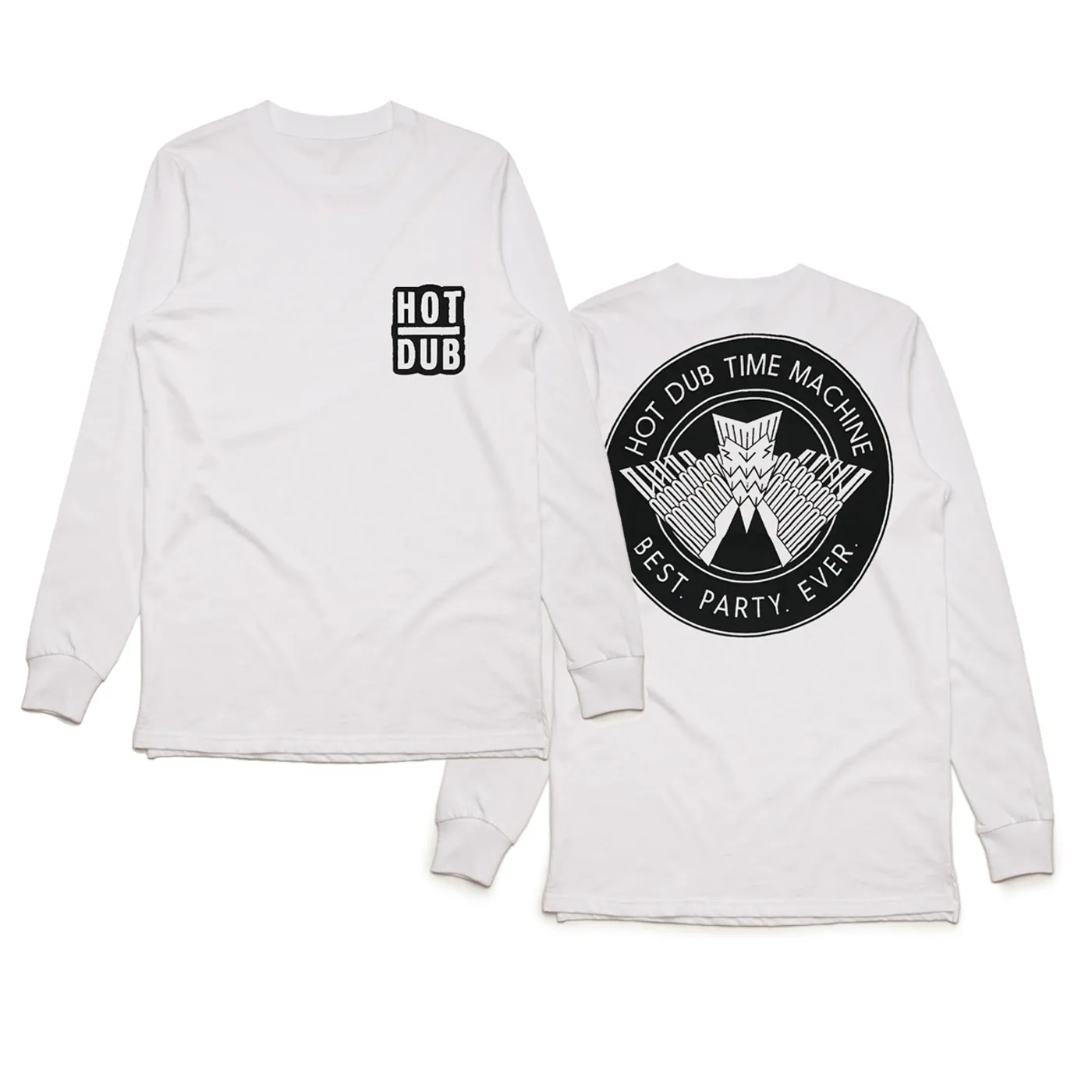 Hot Dub Time Machine  Best. Party. Ever. White Longsleeve Tee