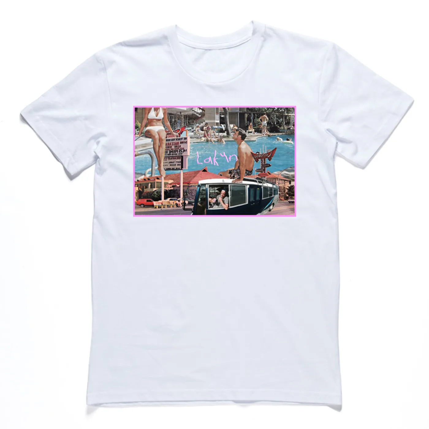 Lakyn - Mad Bus Tee with Pink Boarder