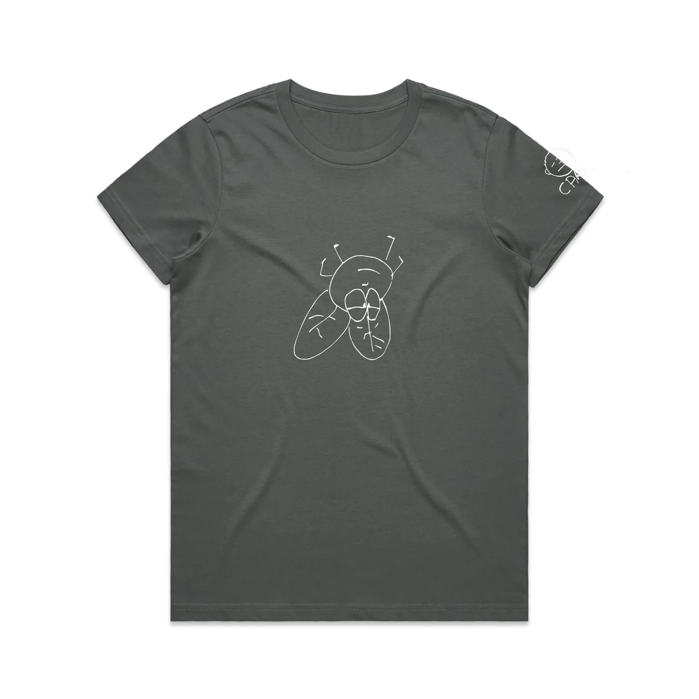 Carl Barron - Ladies Charcoal Upside Down Flies Tee
