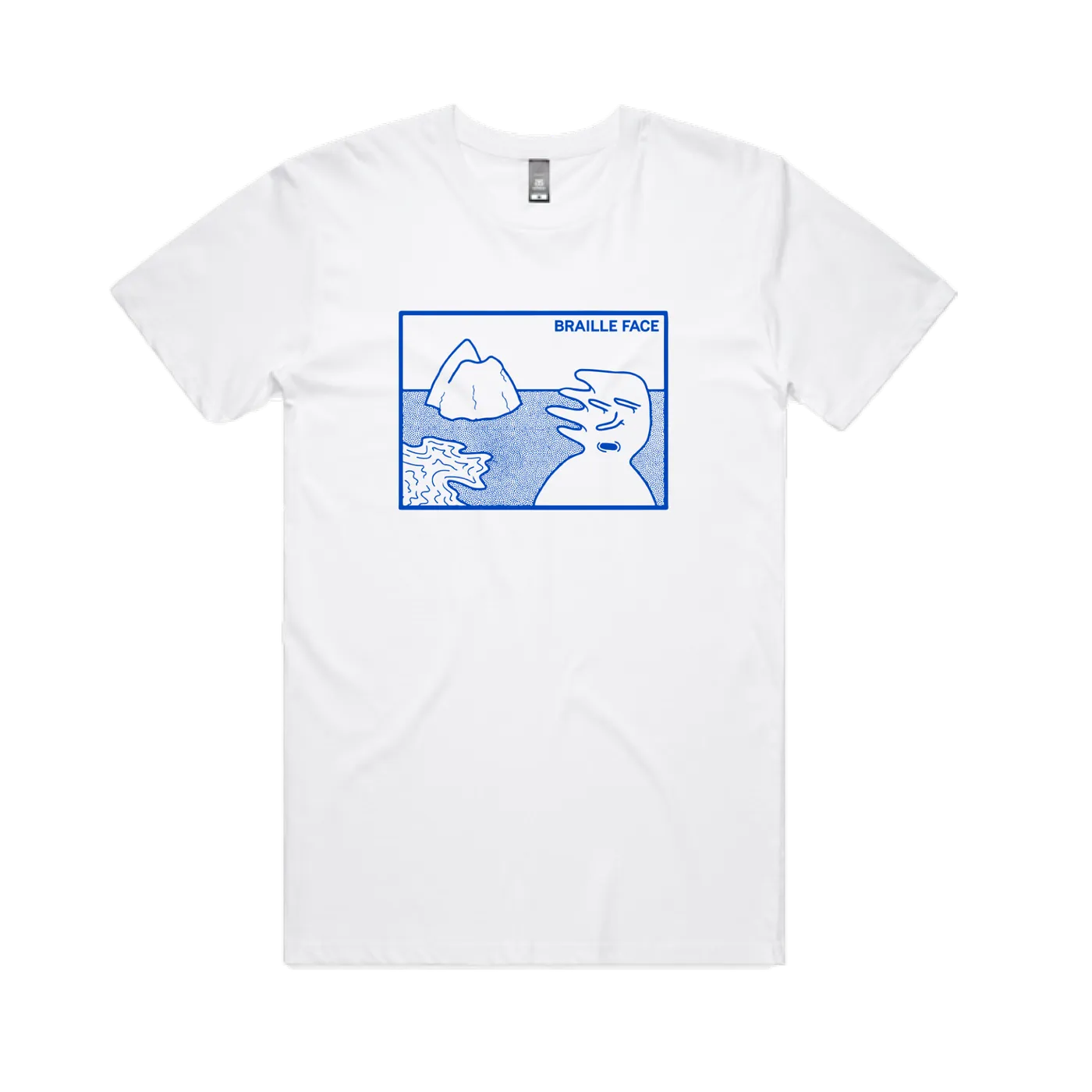 Braille Face / Iceberg Tee / White