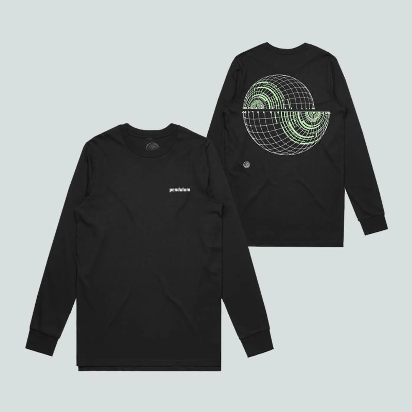Pendulum GLOBE GLOW IN THE DARK LOGO BLACK LONG SLEEVE T-SHIRT