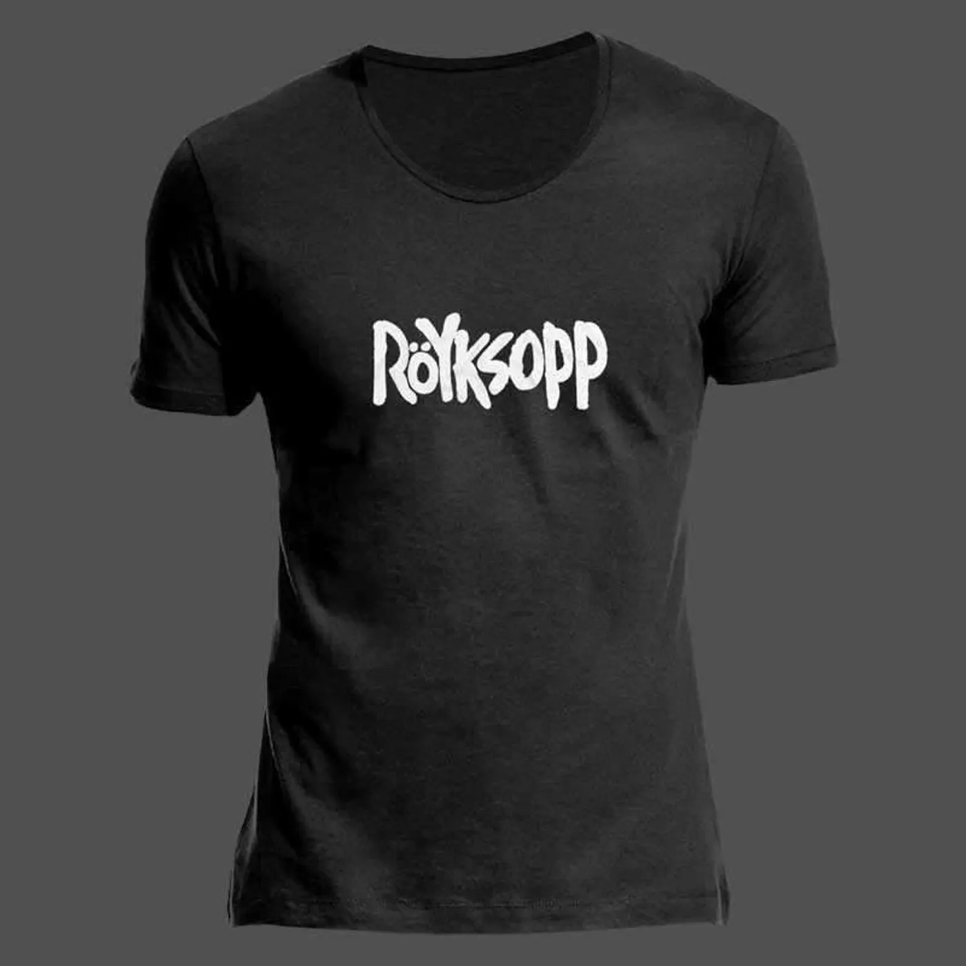 Röyksopp LOGO SCOOPED NECK BLACK T-SHIRT