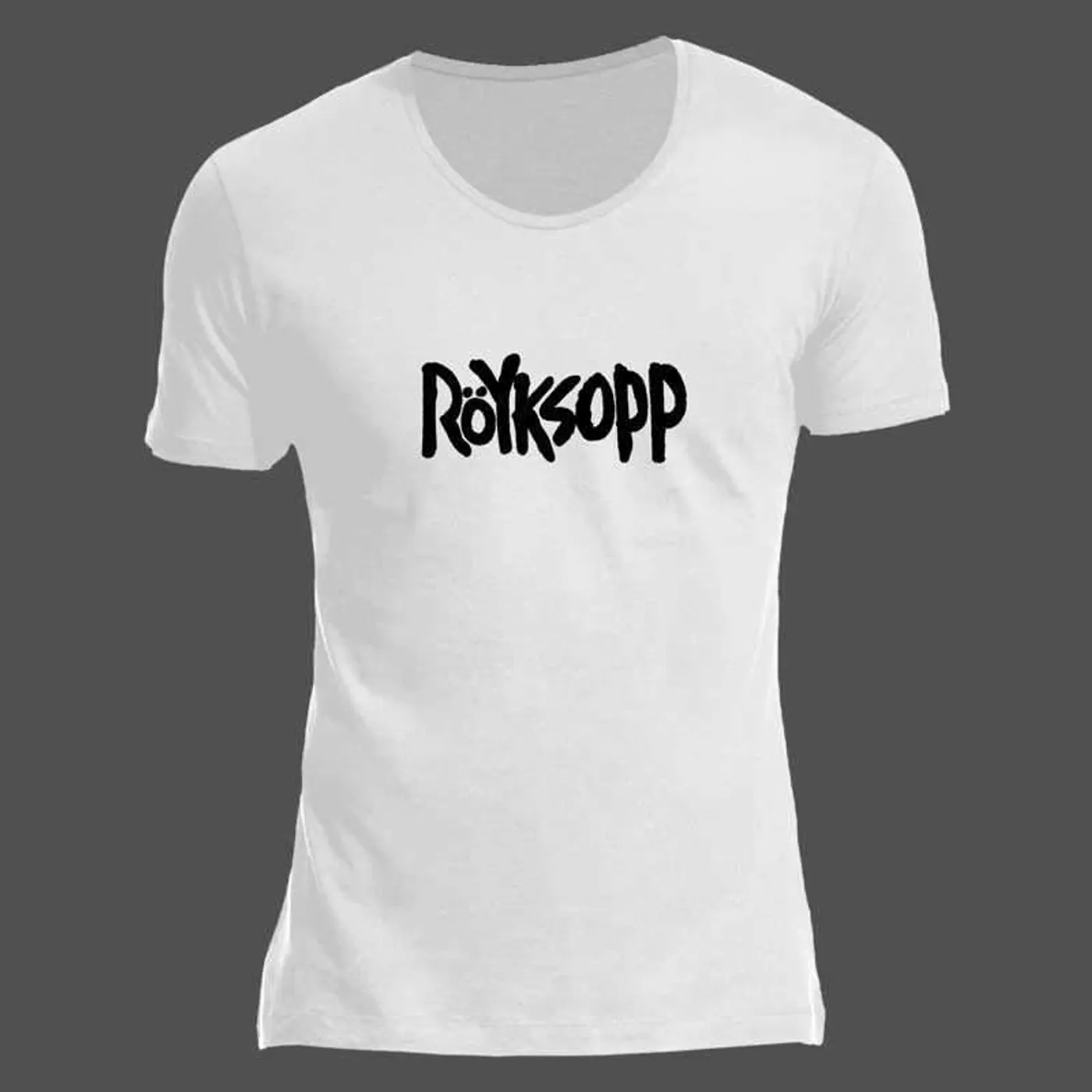 Röyksopp LOGO SCOOPED NECK WHITE T-SHIRT