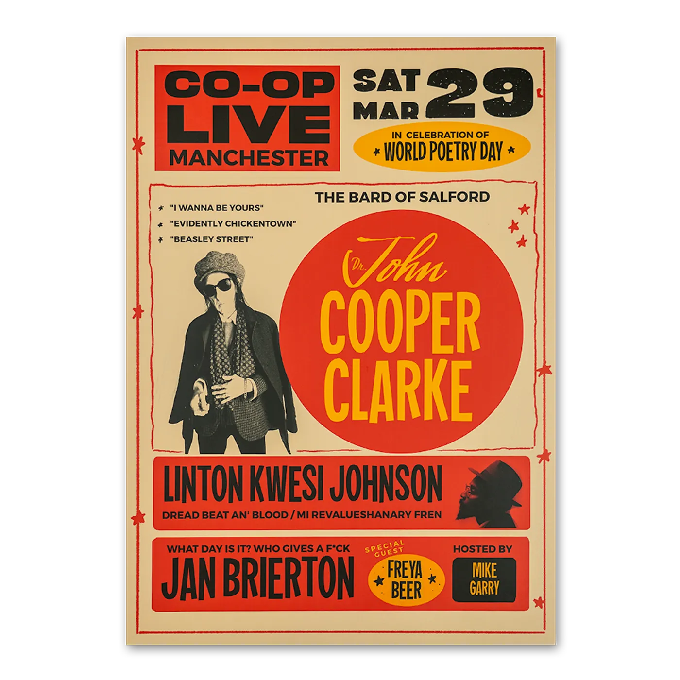 John Cooper Clarke Manchester Poster