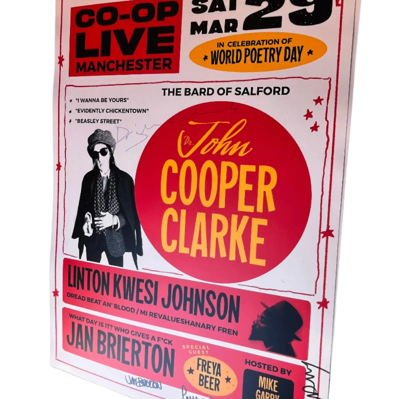 John Cooper Clarke Manchester Poster Signed